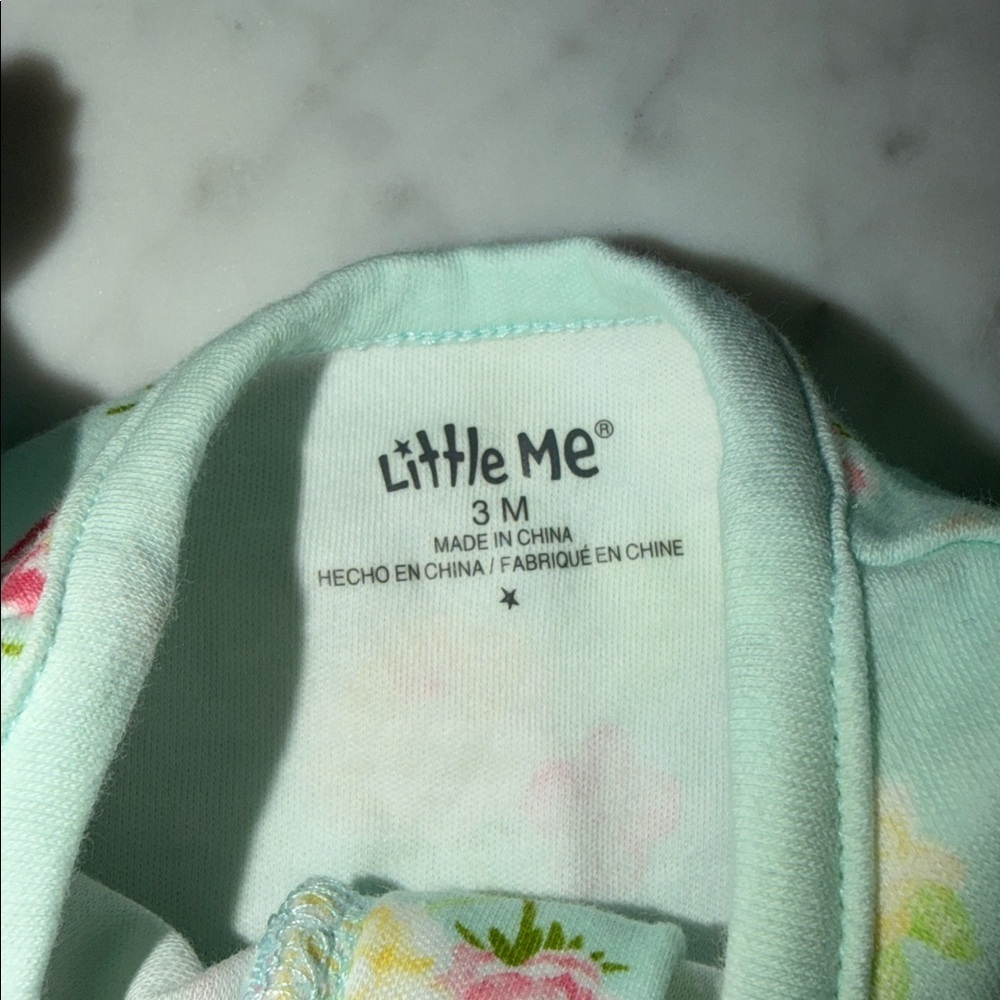 Little Me Floral Ruffle Footie 3M - Picture 7 of 7